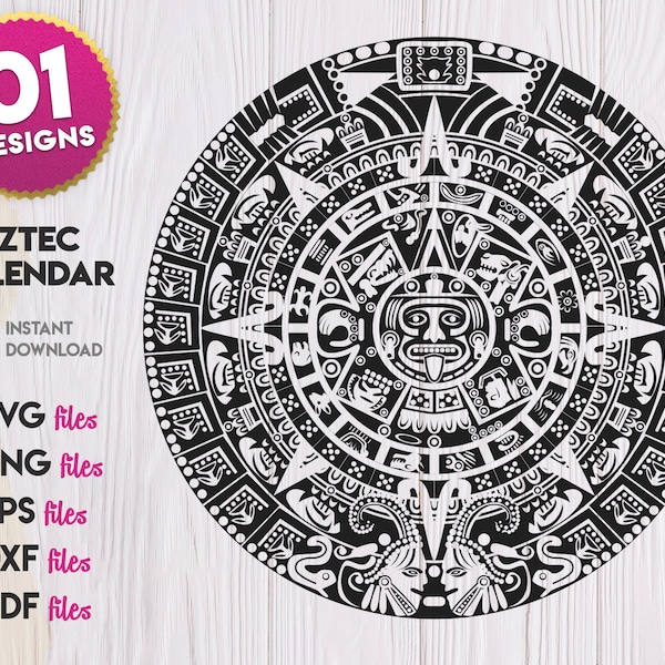 Aztec Calendar SVG Desing