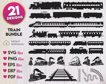Train Silhouette svg, Train SVG Bundle, Locomotive svg, Freight train svg, High-speed train svg, Electric train svg, Tram svg, Track svg