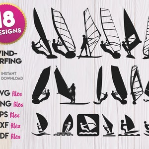 Windsurfing SVG Bundle, Windsurfing Silhouette svg, Windsurfing cricut, Windsurfing images, Windsurfing vector, Windsurfer svg