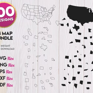 US Map SVG Bundle, All State SVG Bundle, us map outline svg, Usa Map Svg Files, Outline United states Map Svg file, States Cutting File Svg