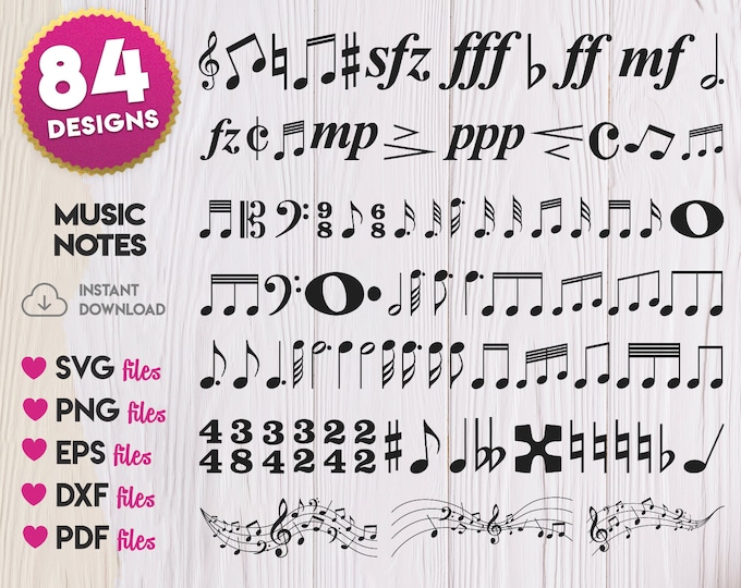 Music Notes Rythm Svg Music Notes SVG, Music Note SVG Bundle, Music Notes Clipart, Music ...