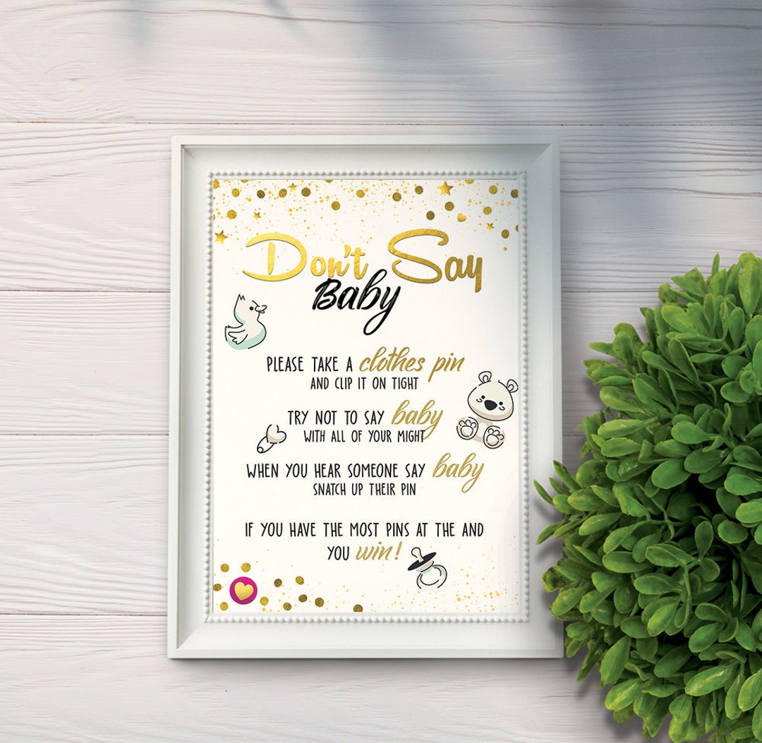 Dont Say Baby Don't Say Baby Game Printable Don't Say Etsy
