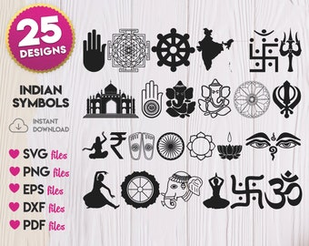 Symboles indiens SVG, Symboles indiens Silhouette svg