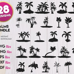 Palms SVG Bundle, Palms Silhouette svg, Palm vector, Palm png, Palm eps, Palm cricut, Palm vinyl, decal, Palm stencil