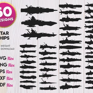 Spaceship Silhouette SVG, Spaceship SVG Bundle, Star War Ship SVG Silhouette, Spaceship Cricut, Spaceship Vector, Spaceship eps