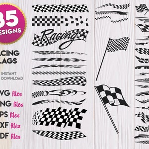 Racing Flags SVG Bundle, Racing Flag Silhouette svg, Race Car Flag SVG, karierte Flagge svg, Silhouette, Clipart, Cut File, Aufkleber, Vinyl