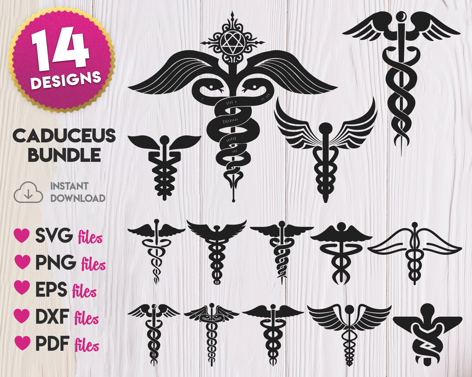 Caduceus Tattoo - Etsy Ireland