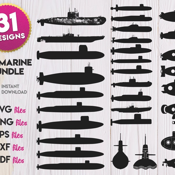 Submarine Silhouette SVG, Atom Submarine svg, Cartoon Submarine Silhouette svg, Submarine SVG Bundle, Submarine png, Submarine vector