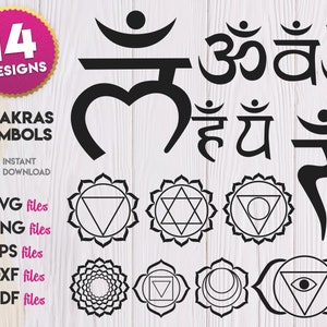 Chakren Symbole SVG, Chakren Symbole Silhouette SVG
