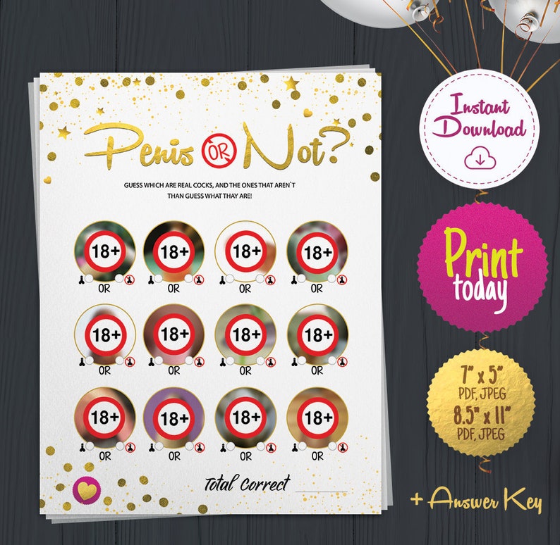 Penis or Not Bachelorette party Printable Game hen party | Etsy