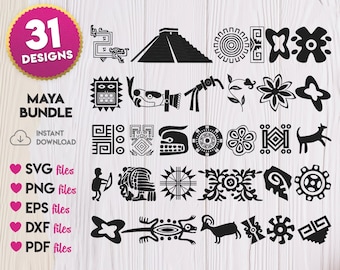 Maya Designs SVG Bundle, Maya silhouette svg, Maya Symbols svg, Maya Vector, Maya png, Maya clipart, Maya cricut