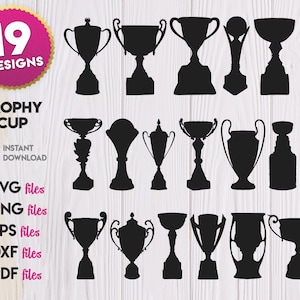 Trophy Cup SVG Bundle, Trophy PNG, Trophy Vektor, Preis Silhouette, Preis SVG, Champion Cup, Award Cliparts Set, Trophäen Set
