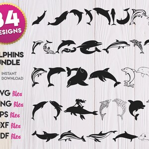 Dolphins SVG Bundle, Dolphin silhouette svg, Dolphin png, Dolphin vector, Dolphin clipart, Dolphin eps, Dolphin imprimable, Dolphin cuttable