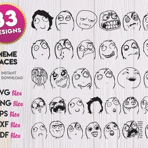 Wojak Face Meme Template SVG PNG Cricut File Layered Cut Design