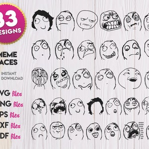 Troll Face Svg & Png Bundle Memes Internet Memes Clipart Printable Cut  Files Cricut Digital Download 