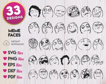 Meme Faces SVG Bundle, Meme Faces Silhouette svg, Meme Faces vector, Meme  Faces print, Meme Faces cut, Meme Faces cricut