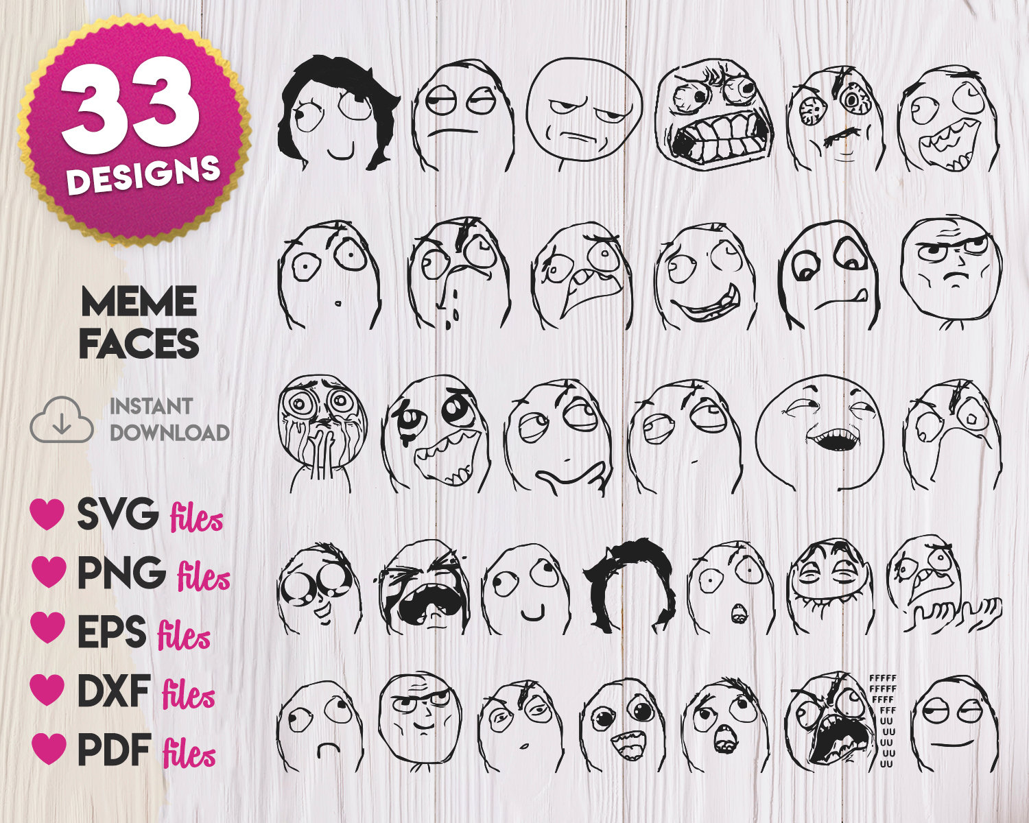 Meme Faces SVG Bundle, Meme Faces Silhouette svg, Meme Faces vector, Meme  Faces print, Meme Faces cut, Meme Faces cricut