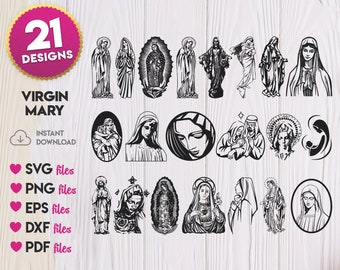 Virgin Mary SVG Bundle, Virgin Mary Silhouette svg, Virgin Mary png, Virgin Mary design, Virgin Mary vector, Virgin Mary cricut