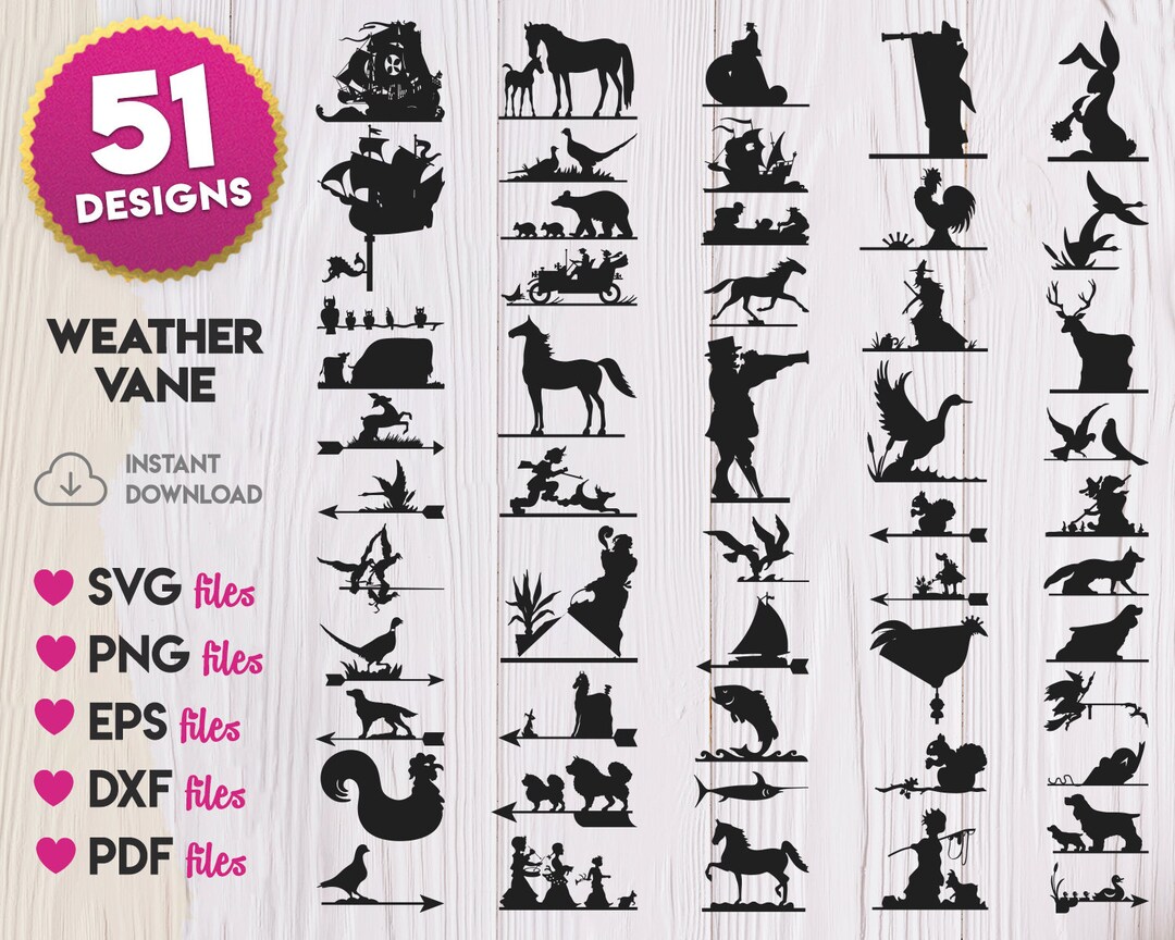 Weather Vane SVG Bundle, Weather Vane Silhouette Svg, Weather Vane