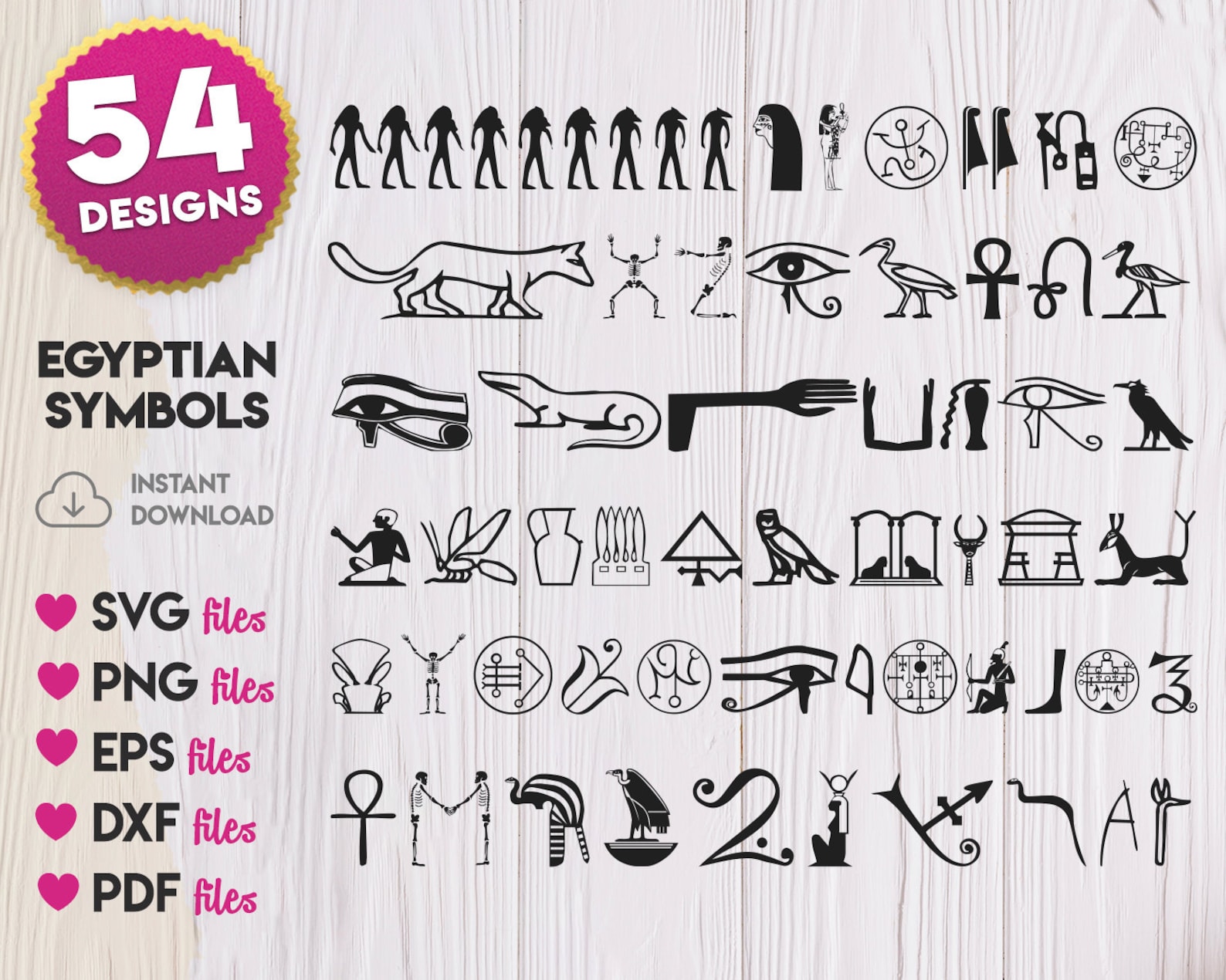 Egyptian Symbols SVG Bundle, Ankh SVG Files for Cricut, Ankh ...