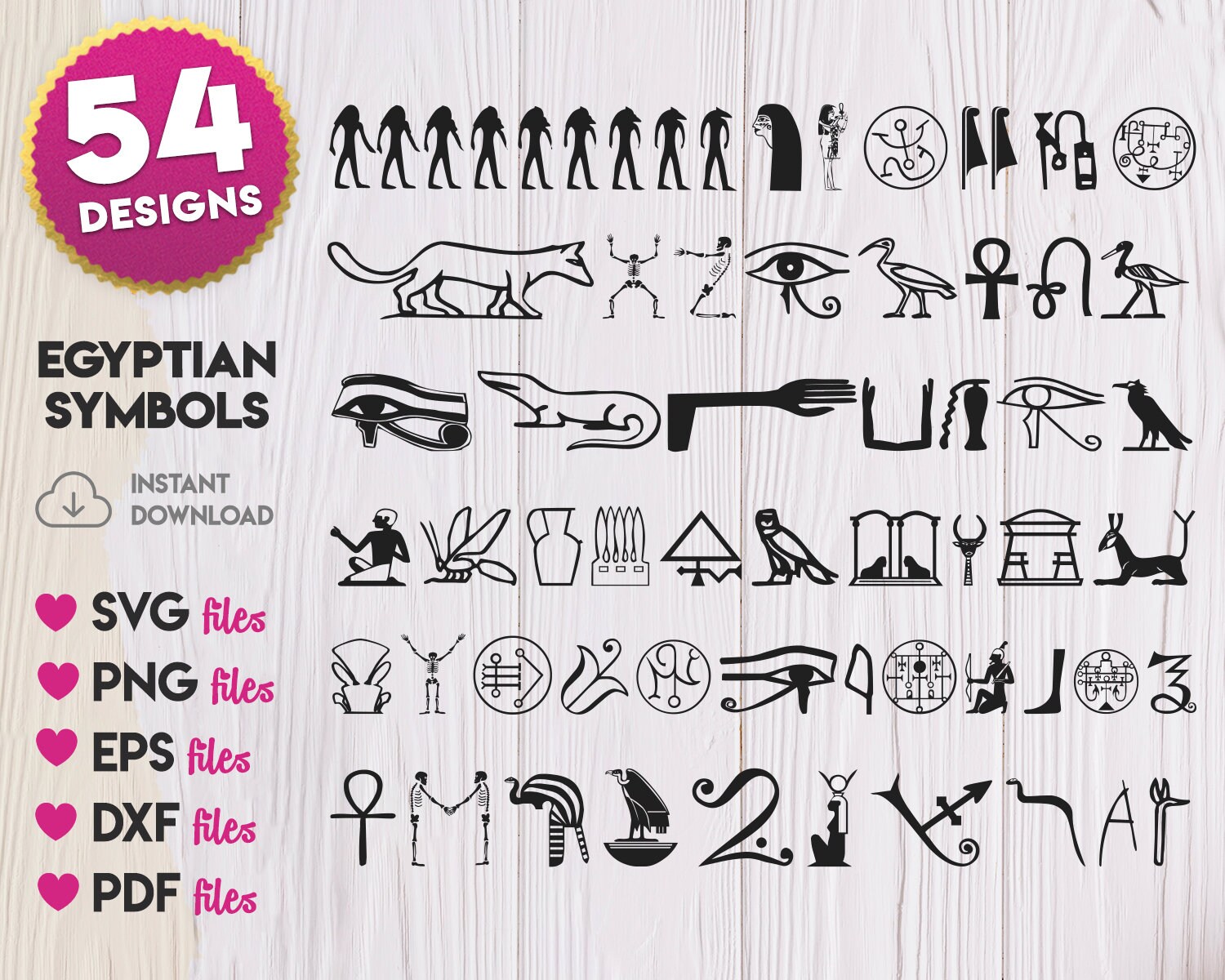Egyptian Symbols SVG Bundle, Ankh SVG Files for Cricut, Ankh ...