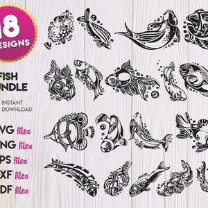 Vis SVG, Vis Silhouet svg, Vissen Bundel SVG, Vis Vinyl, Vis Decal, Vis Stencil, Vis iron-on, Vis eps, Vis cricut, Vis vector