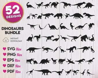 Dinosaurs SVG Bundle, t-rex svg, dinosaur silhouette, dinosaur shirt svg, baby dinosaur svg, dinosaur png, dinosaur cut files, trex svg