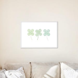 Four Leaf Lucky Clovers Watercolor Print