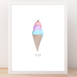 Ice Cream Cone Yum Print-Instant Download7