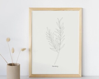 Rosemary Herb Plant Print-Instant Download