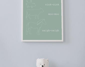 Farm Animal Print-Instant Download