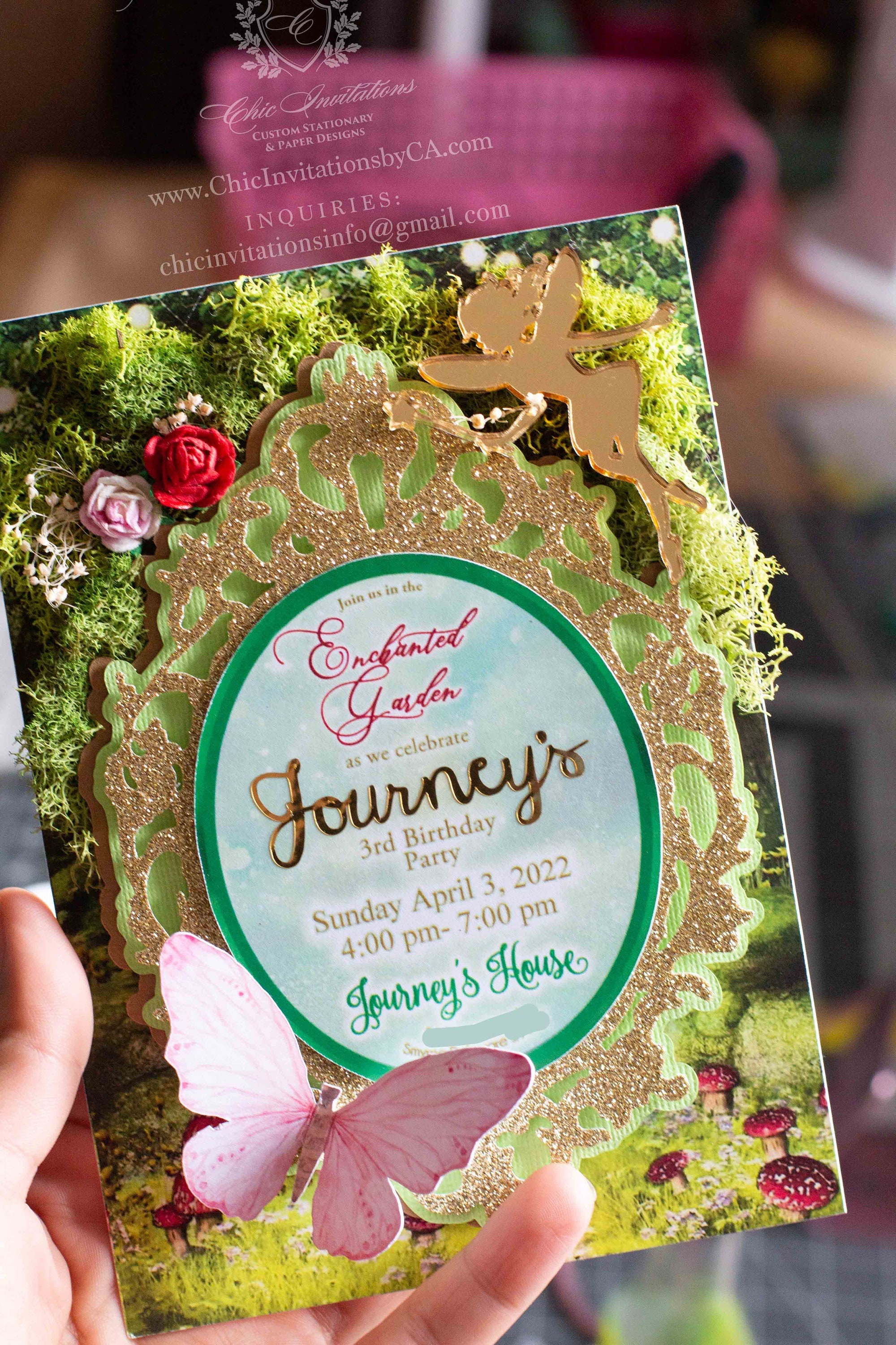 Enchanted Garden Handmade Invitation Enchanted Forest Etsy