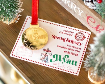 Official Nice List Medal Award and Certificate | Custom Gifts From Santa Personalized Custom letter