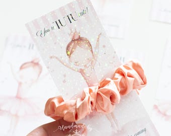 Scrunchie card | Party Favor | Handmade stationary | custom card  | ballerina theme party | set of 12