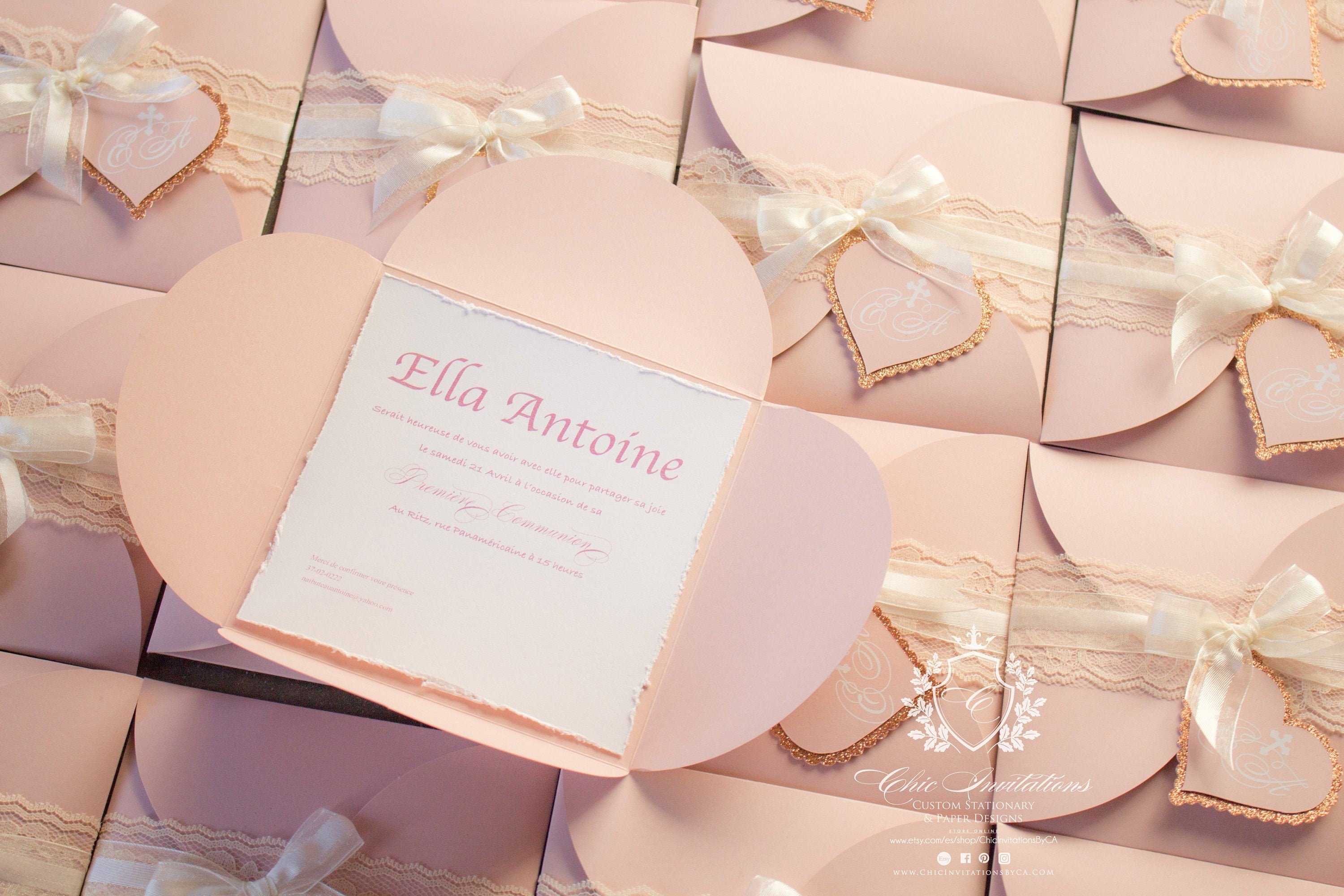 Quinceanera Handmade Invitation Vintage Chic Invitation Etsy