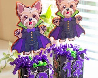 Dog centerpieces, party for dogs, custom centerpiece, table decor, halloween, centerpiece, we can make any theme, custom centerpiece