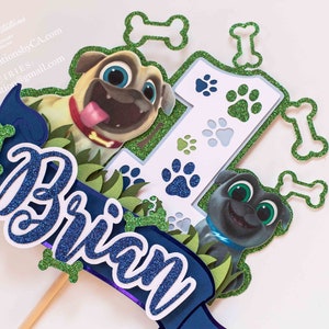 Puppy Dog Pals Personalized Birthday Candle Cake Topper Wax Candle Topper Party Theme Etsy