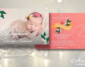 my baptism invitation, baptism invite, invite with picture, baby picture, announcement card, card, baby picture, baby shower