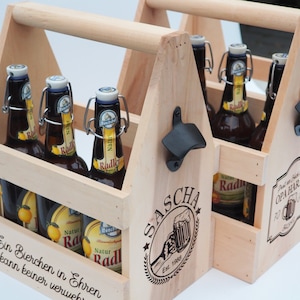 Beer carrier personalized I Men grandpa dad gift I Men's handbag image 6