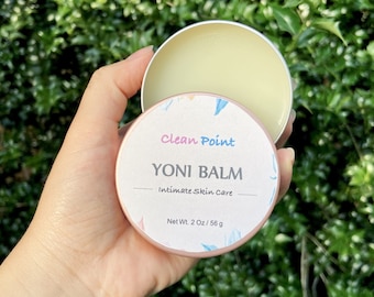 Yoni Balm Feminine Salve Clean Point - 100% Organic, With  Grape Extract Oil, Cortex Phellodendri, Bombyx Batryticatus