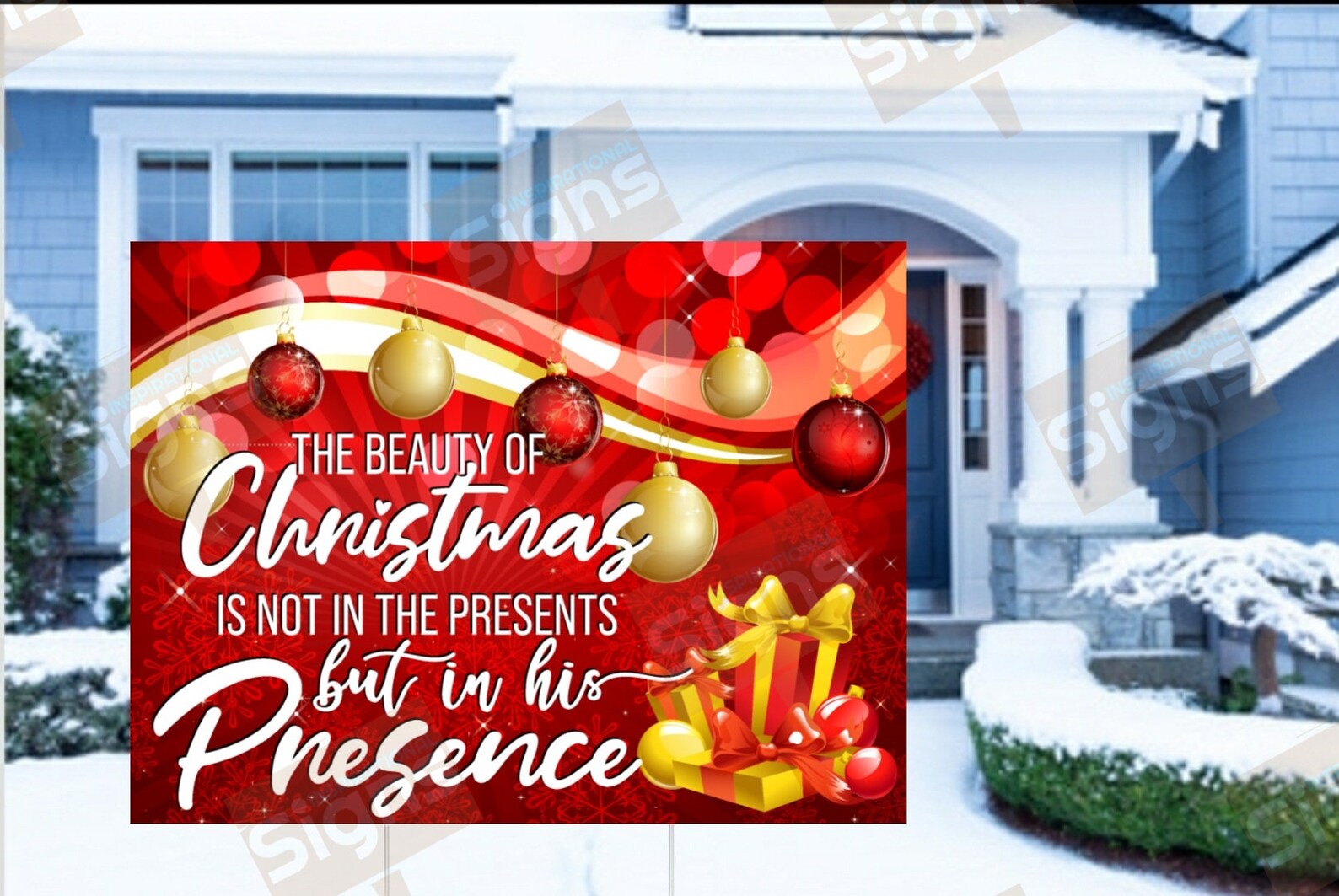 Christian Outdoor Decor the Beauty of Christmas is Not in the Presents