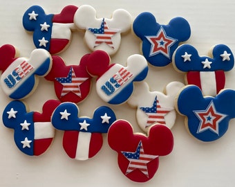 Mickey Mouse Patriotic Cookies (1Dozen Assorted)