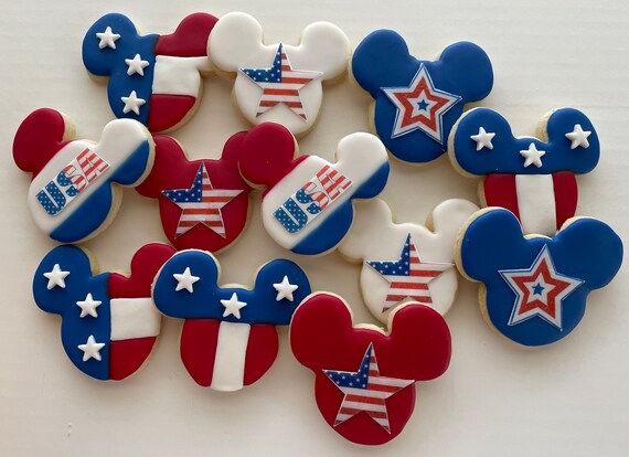 Mickey Mouse Patriotic Cookies (1Dozen Assorted)