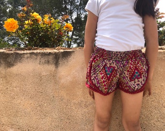 Beaux shorts pour filles, shorts colorés, shorts confortables, shorts imprimés pour filles, vêtements pour filles, vêtements pour enfants, shorts pour filles, courts pour enfants