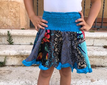 Belle jupe colorée pour fille, jupe bleue, mini jupe pour fille, jupe, jupe élastique, taille unique