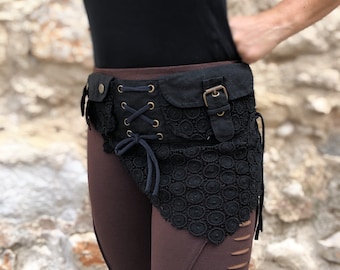 Fabric belt bag, Travel bag, Utility beilt bag, Festival pocket belt