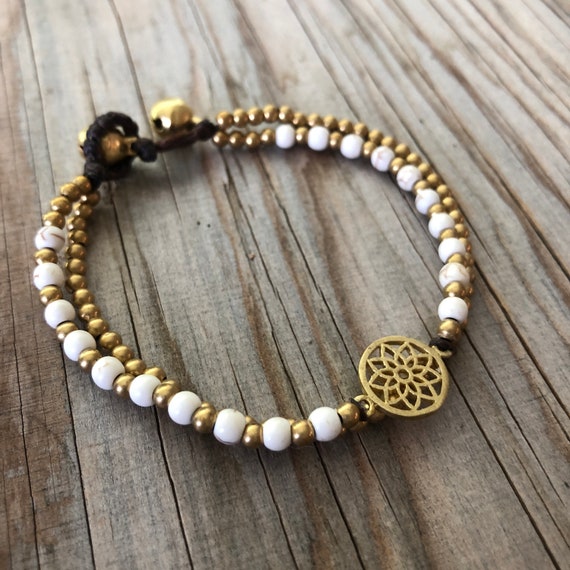 Brass Charm Bracelet With Pendant Etsy Australia