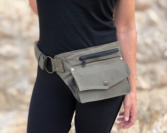 Fabric belt bag, travel bag, 1 pocket fabric belt bag,