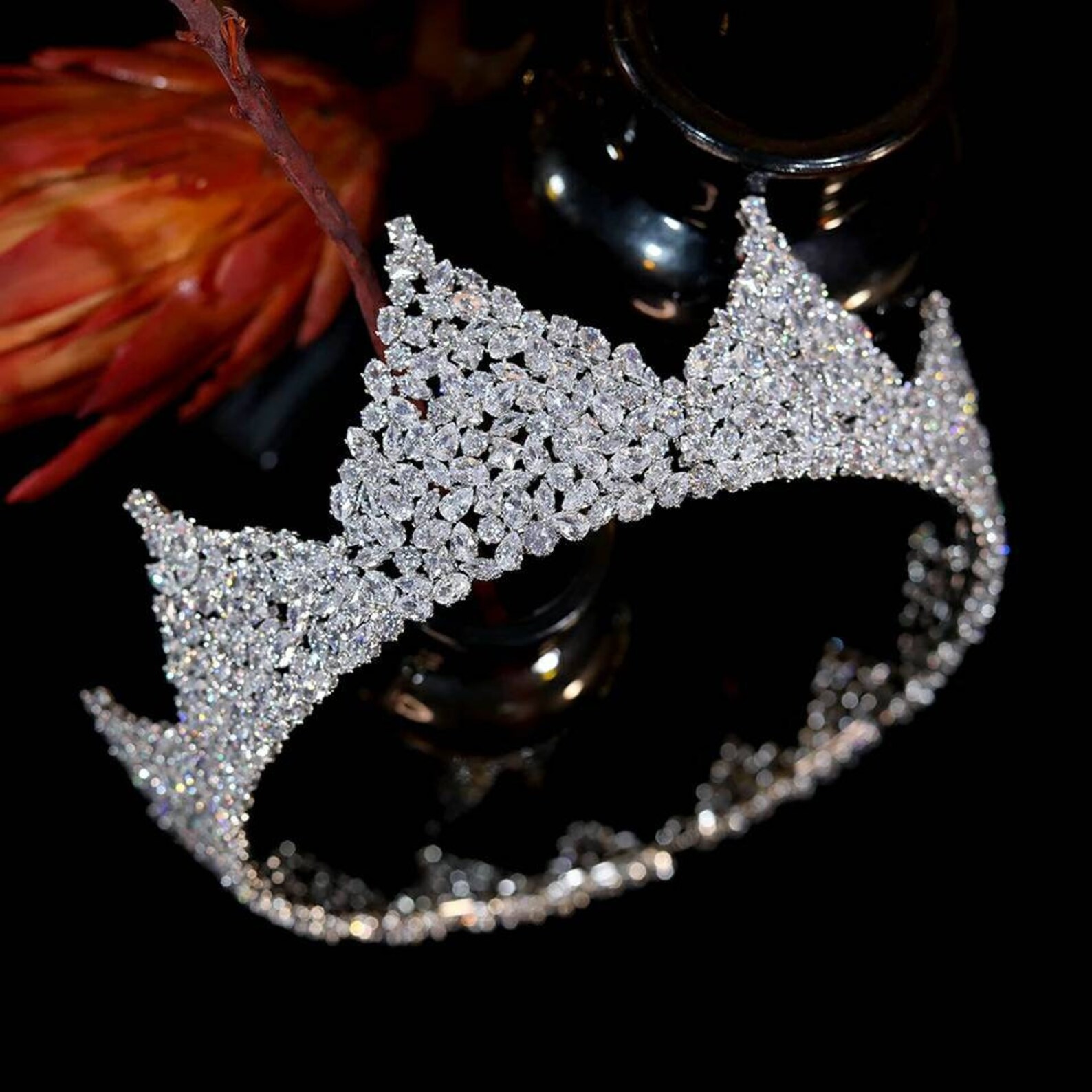 Silver Crystal Bridal Crown / Silver Wedding Crown/ Tiaras & Etsy