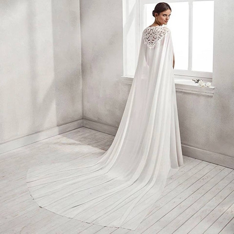 Ivory Bridal Cape.White Wedding CloakLong Brides CapeLong | Etsy